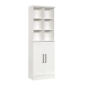 sauder homeplus 2-door storage cabinet in soft white, soft white finish
