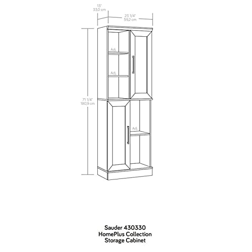 Sauder HomePlus 2-Door Storage Cabinet in Soft White, Soft White Finish