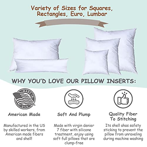 Pillowflex Synthetic Down Pillow Insert - 28x28 Down Alternative Pillow, Insert for Large Square Euro Sham, European Size Pillow - Polyester Accent Sofa Couch Bed Pillow - 1 Decorative Pillow Form