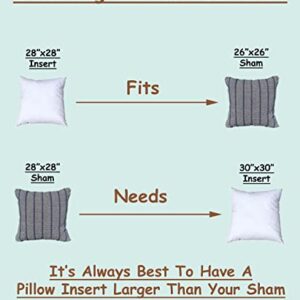 Pillowflex Synthetic Down Pillow Insert - 28x28 Down Alternative Pillow, Insert for Large Square Euro Sham, European Size Pillow - Polyester Accent Sofa Couch Bed Pillow - 1 Decorative Pillow Form