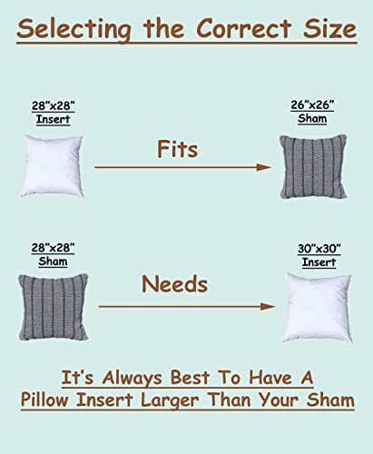 Pillowflex Synthetic Down Pillow Insert - 28x28 Down Alternative Pillow, Insert for Large Square Euro Sham, European Size Pillow - Polyester Accent Sofa Couch Bed Pillow - 1 Decorative Pillow Form