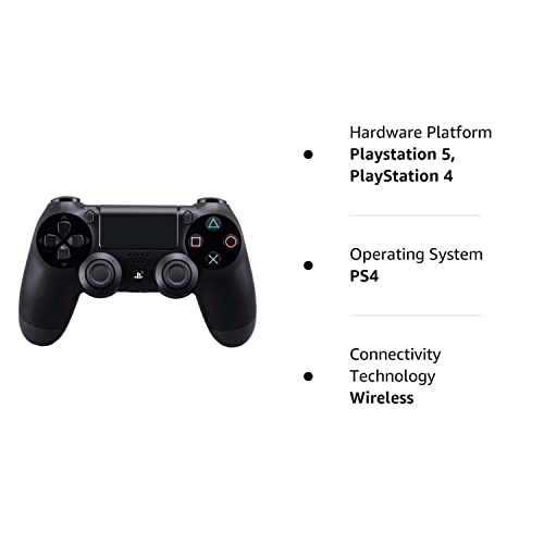 DualShock 4 Wireless Controller for PlayStation 4 , television- Jet Black (Renewed)