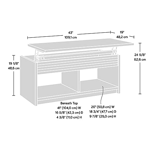 Sauder Harvey Park Lift-top Coffee Table, L: 42.953" x H: 18.976" x W: 19.134", Grand Walnut Finish