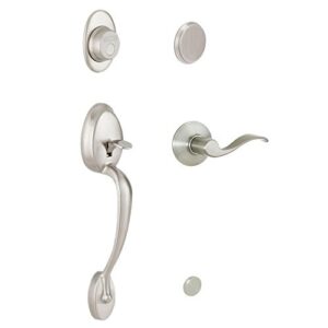 schlage f93ply619acclh plymouth inactive handleset with accent left-handed lever, satin nickel