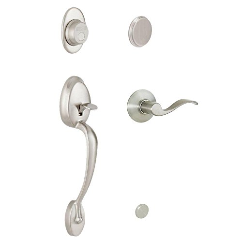 Schlage F93PLY619ACCLH Plymouth Inactive Handleset with Accent Left-handed Lever, Satin Nickel