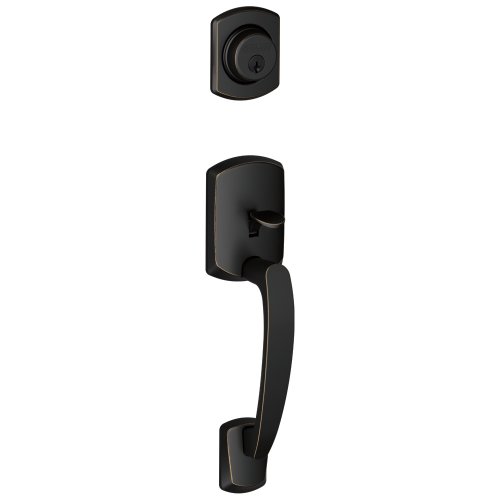 Schlage F58 GRW 716 Greenwich Exterior Half of Handleset Lever, Aged Bronze (Exterior Half Only)