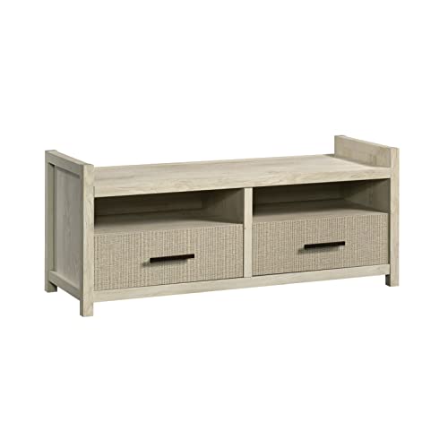 Sauder Pacific View Entryway Bench, L: 48.47" x W: 17.48" x H: 20.16", Chalked Chestnut Finish