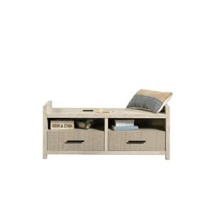 Sauder Pacific View Entryway Bench, L: 48.47" x W: 17.48" x H: 20.16", Chalked Chestnut Finish