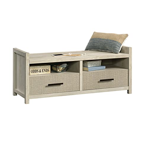 Sauder Pacific View Entryway Bench, L: 48.47" x W: 17.48" x H: 20.16", Chalked Chestnut Finish