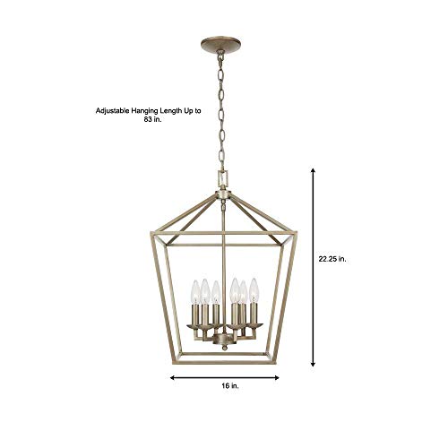 Home Decorators Collection Weyburn 6-Light Antique Silver Leaf Caged Chandelier