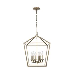 Home Decorators Collection Weyburn 6-Light Antique Silver Leaf Caged Chandelier