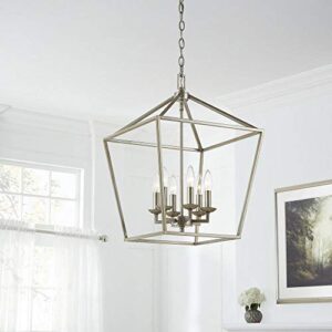 Home Decorators Collection Weyburn 6-Light Antique Silver Leaf Caged Chandelier