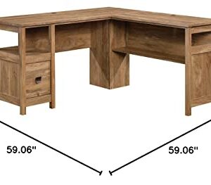 Sauder Cannery Bridge L-Desk, L: 59.06" x W: 59.06" x H: 30.04", Sindoori Mango Finish