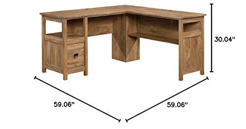 Sauder Cannery Bridge L-Desk, L: 59.06" x W: 59.06" x H: 30.04", Sindoori Mango Finish