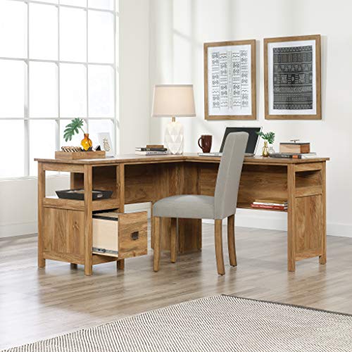 Sauder Cannery Bridge L-Desk, L: 59.06" x W: 59.06" x H: 30.04", Sindoori Mango Finish