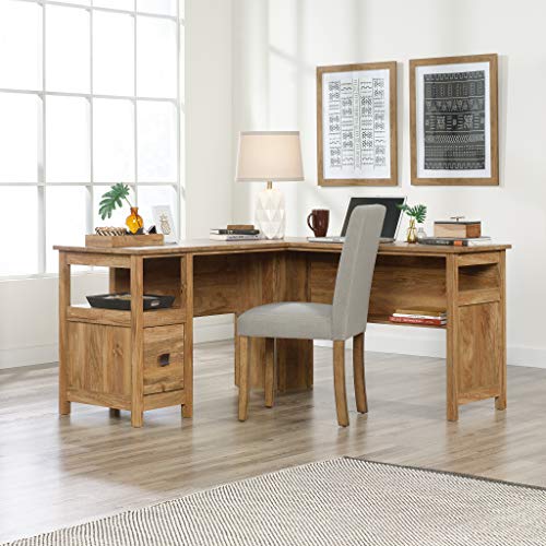 Sauder Cannery Bridge L-Desk, L: 59.06" x W: 59.06" x H: 30.04", Sindoori Mango Finish