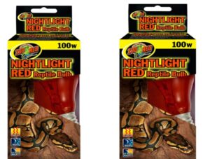 zoo med nightlight red reptile bulb 100 watts – pack of 2