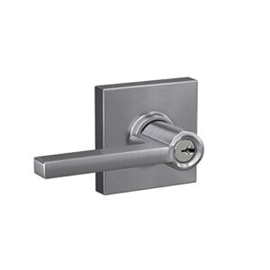 schlage f51a lat 626 col latitude lever with collins trim keyed entry lock, satin chrome