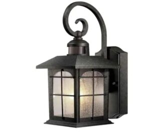 home decorators collection aged iron motion sensing outdoor led wall lantern