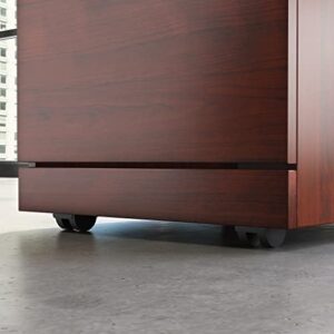 OfficeWorks by Sauder Affirm 72 X 30 Shel 2 Drawer Pedestal Ste, L: 71.10" x W: 29.53" x H: 29.29", Classic Cherry Finish