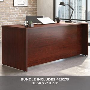 OfficeWorks by Sauder Affirm 72 X 30 Shel 2 Drawer Pedestal Ste, L: 71.10" x W: 29.53" x H: 29.29", Classic Cherry Finish