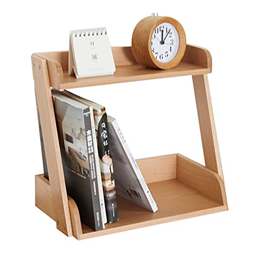 Solid Wood Bookshelf Book Storage Rack Article Storage Rack Small Storage Rack Desktop Storage Rack Suitable for Bedroom, Living Room, Office