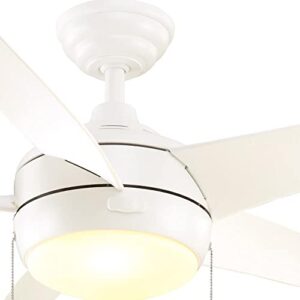 Home Decorators Collection 51566 Windward 44 in. LED Indoor Matte White Ceiling Fan