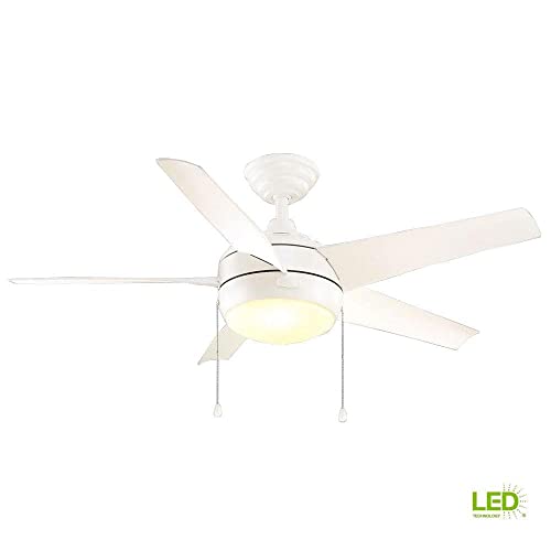 Home Decorators Collection 51566 Windward 44 in. LED Indoor Matte White Ceiling Fan