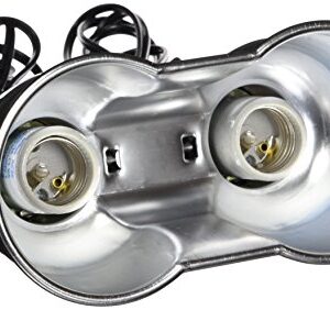 Zoo Med Nano Combo Dome Lamp Fixture, 40 Watts Per Socket, LF-36e, Silver