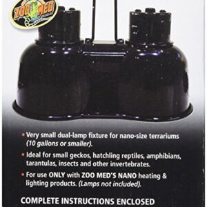 Zoo Med Nano Combo Dome Lamp Fixture, 40 Watts Per Socket, LF-36e, Silver