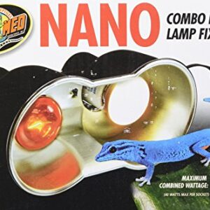 Zoo Med Nano Combo Dome Lamp Fixture, 40 Watts Per Socket, LF-36e, Silver