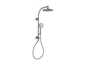 kohler 27118-g-bn hydrorail-r occasion arch shower column kit with rainhead and handshower 1.75 gpm in vibrant brushed nickel