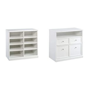 sauder craft pro series open storage cabinet, white finish & craft pro series storage cabinet, white finish