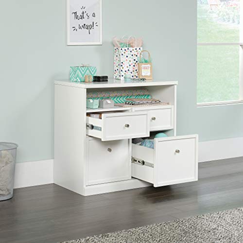 Sauder Craft Pro Series Open Storage Cabinet, White Finish & Craft Pro Series Storage Cabinet, White Finish