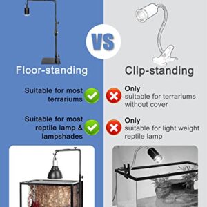 Reptile Heat Lamp with Adjustable Lamp Stand for Reptile, Turtle Heat Lamp Basking Light Bulb with Metal Light Stand For Terrarium and Tank, Heating Lamp Holder with Small Heat Lamp and Dimmer Switch