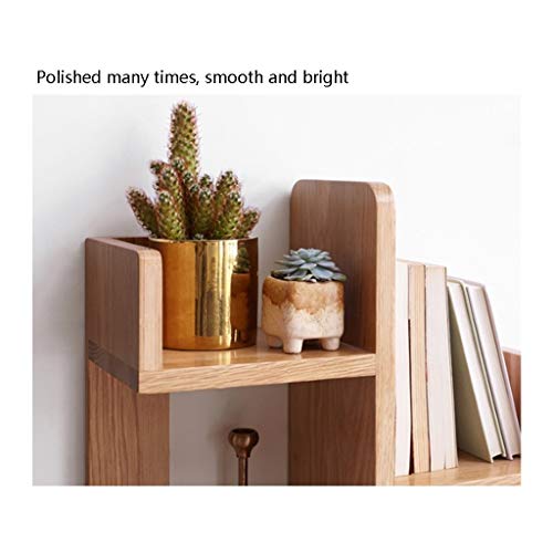 Bookshelf Gifts Desktop Small Bookshelf,Asymmetric Four Grid Desk Book Shelf,for Storage of Textbooks and Article,Freestanding Display Bookshelf Multipurpose Book Rack (Color : Natural Wood Color)