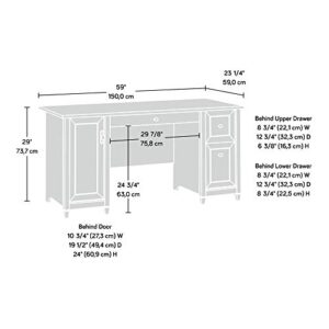 Sauder 424800 Curiod Computer Desk, Chalked Chestnut