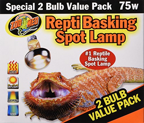 Zoo Med Reptile Basking Spot Lamp 75 Watts 2 Bulb Value Pack