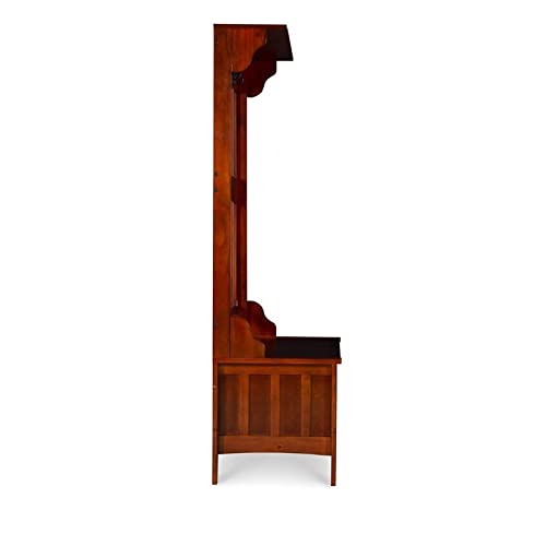 BOWERY HILL Contemporary Wood Hall Tree with Storage Bench in Walnut