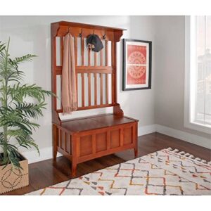 BOWERY HILL Contemporary Wood Hall Tree with Storage Bench in Walnut