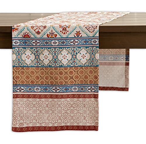 Maison d' Hermine Romane 100% Cotton Table Runner Farmhouse Tabletop Cover for Home Kitchen Dining Décor Cocktail Parties Family Dinners Wedding Thanksgiving/Christmas (Single Layer, 14.50"x108")