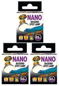 zoo med nano basking spot lamp 40 watt – pack of 3