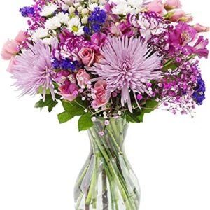 OVERNIGHT DELIVERY | Purple Extravagance Flowers with Vase | Arabella Bouquets (Fresh Cut Flowers)