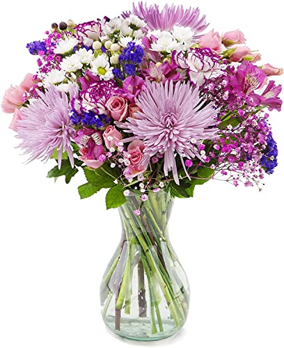 OVERNIGHT DELIVERY | Purple Extravagance Flowers with Vase | Arabella Bouquets (Fresh Cut Flowers)