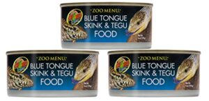 zoo med 3 cans of zoo menu blue tongue skin and tegu food, 6 ounces each