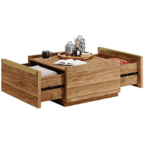 Sauder Manhattan Gate Engineered Wood Coffee Table in Sindoori Mango/Natural