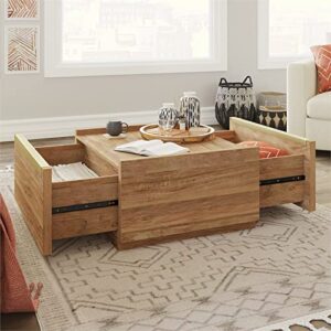 Sauder Manhattan Gate Engineered Wood Coffee Table in Sindoori Mango/Natural