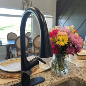 Kohler Safia 1-Handle Pull Down Sprayer Kitchen Faucet with Integrated Soap Dispenser in Matte Black