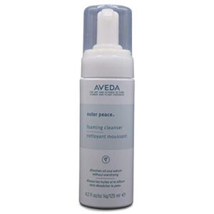 aveda outer peace foaming cleanser 4.2 oz deeply cleanses pores without irritating skin