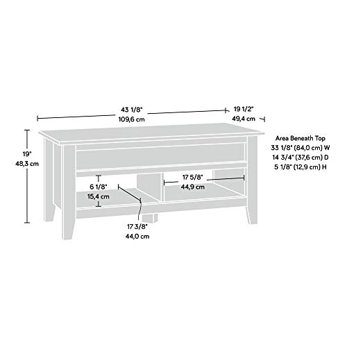 Sauder Dakota Pass Lift-Top Coffee Table, L: 43.15" x W: 19.45" x H: 19.02", Craftsman Oak finish